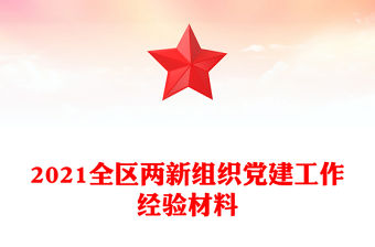 2021全區(qū)兩新組織黨建工作經(jīng)驗(yàn)材料