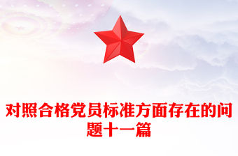 對照合格黨員標準方面存在的問題十一篇
