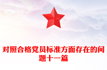 對(duì)照合格黨員標(biāo)準(zhǔn)方面存在的問題十一篇