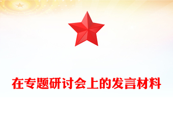 在專題研討會上的發(fā)言材料