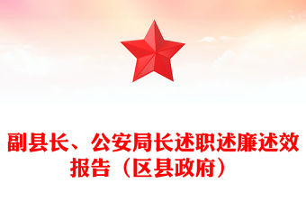 副縣長、公安局長述職述廉述效報告（區縣政府）