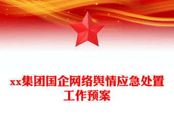 xx集團國企網絡輿情應急處置工作預案
