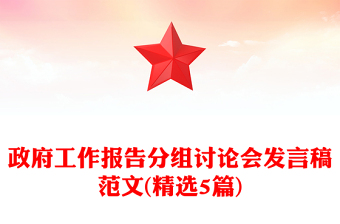 政府工作報告分組討論會發(fā)言稿范文(精選5篇)
