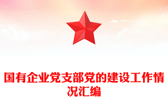 國有企業(yè)黨支部黨的建設工作情況匯編 國有企業(yè)黨支部黨的建設工作情況匯編