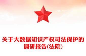 關(guān)于大數(shù)據(jù)知識(shí)產(chǎn)權(quán)司法保護(hù)的調(diào)研報(bào)告(法院)