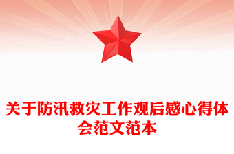 關(guān)于防汛救災(zāi)工作觀后感心得體會范文范本
