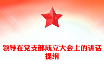 領(lǐng)導(dǎo)在黨支部成立大會(huì)上的講話提綱