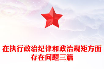 在執(zhí)行政治紀(jì)律和政治規(guī)矩方面存在問題三篇