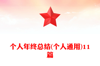 個(gè)人年終總結(jié)(個(gè)人通用)11篇