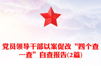 黨員領導干部以案促改“四個查一查”自查報告(2篇)