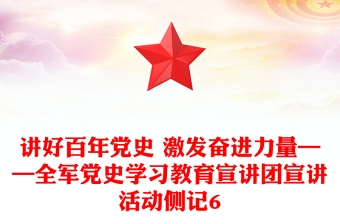 講好百年黨史 激發(fā)奮進力量——全軍黨史學習教育宣講團宣講活動側(cè)記6