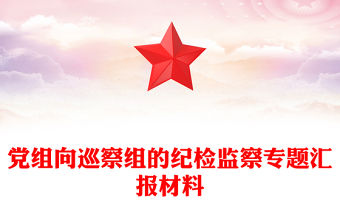 黨組向巡察組的紀檢監察專題匯報材料