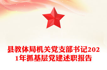 縣教體局機關黨支部書記2021年抓基層黨建述職報告