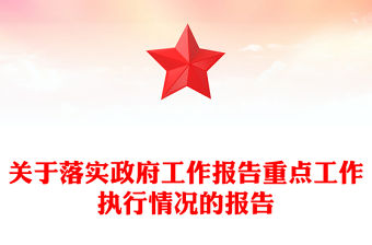 關于落實政府工作報告重點工作執行情況的報告