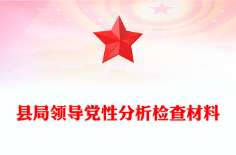 縣局領導黨性分析檢查材料