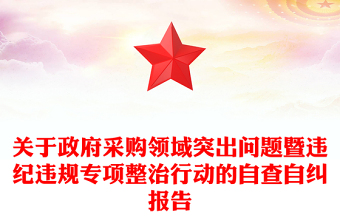 關(guān)于政府采購領(lǐng)域突出問題暨違紀違規(guī)專項整治行動的自查自糾報告