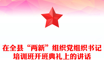 在全縣“兩新”組織黨組織書(shū)記培訓(xùn)班開(kāi)班典禮上的講話