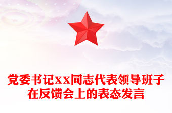 黨委書記XX同志代表領導班子在反饋會上的表態發言