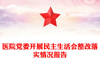 醫(yī)院黨委開展民主生活會整改落實情況報告