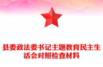 縣委政法委書記主題教育民主生活會對照檢查材料