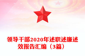 領導干部2020年述職述廉述效報告匯編（3篇）