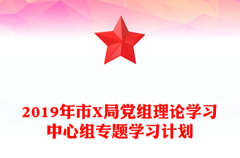 2019年市X局黨組理論學(xué)習(xí)中心組專(zhuān)題學(xué)習(xí)計(jì)劃