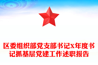 區(qū)委組織部黨支部書記X年度書記抓基層黨建工作述職報告