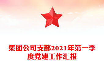 集團公司支部2021年第一季度黨建工作匯報