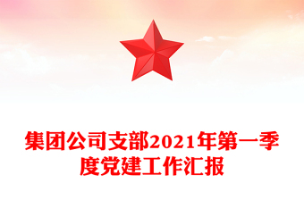 集團(tuán)公司支部2021年第一季度黨建工作匯報(bào)