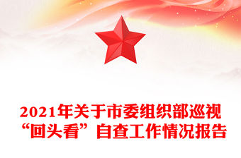 2021年關于市委組織部巡視“回頭看”自查工作情況報告