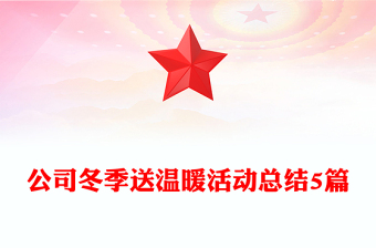 公司冬季送溫暖活動總結5篇