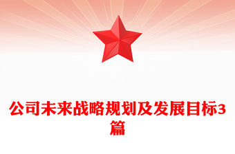 公司未來戰略規劃及發展目標3篇