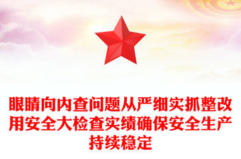 眼睛向內查問題從嚴細實抓整改用安全大檢查實績確保安全生產持續穩定