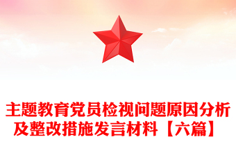 主題教育黨員檢視問(wèn)題原因分析及整改措施發(fā)言材料【六篇】