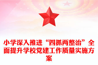 小學深入推進“四抓兩整治”全面提升學校黨建工作質量實施方案