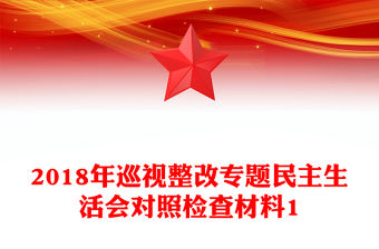 2018年巡視整改專題民主生活會對照檢查材料1