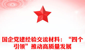 國企黨建經驗交流材料：“四個引領”推動高質量發展
