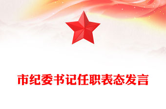 市紀委書記任職表態發言