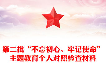 第二批“不忘初心、牢記使命”主題教育個人對照檢查材料
