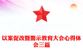 以案促改暨警示教育大會心得體會三篇