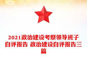 2021政治建設考察領導班子自評報告 政治建設自評報告三篇