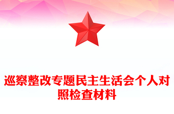 巡察整改專題民主生活會個人對照檢查材料