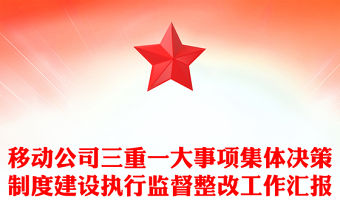 移動(dòng)公司三重一大事項(xiàng)集體決策制度建設(shè)執(zhí)行監(jiān)督整改工作匯報(bào)