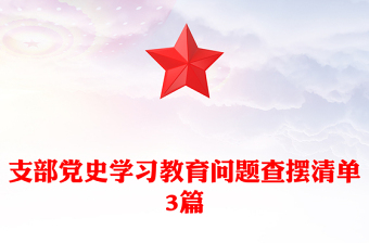 支部黨史學習教育問題查擺清單3篇