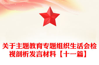 關(guān)于主題教育專題組織生活會(huì)檢視剖析發(fā)言材料【十一篇】