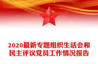 2020最新專(zhuān)題組織生活會(huì)和民主評(píng)議黨員工作情況報(bào)告