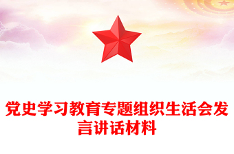 黨史學(xué)習(xí)教育專(zhuān)題組織生活會(huì)發(fā)言講話(huà)材料