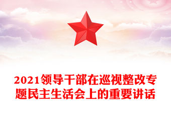2021領導干部在巡視整改專題民主生活會上的重要講話