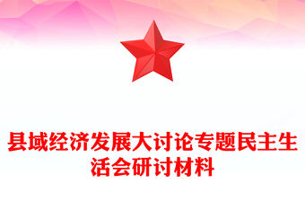 縣域經濟發展大討論專題民主生活會研討材料