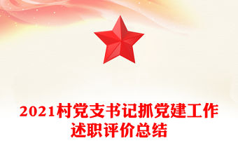 2021村黨支書記抓黨建工作述職評價總結